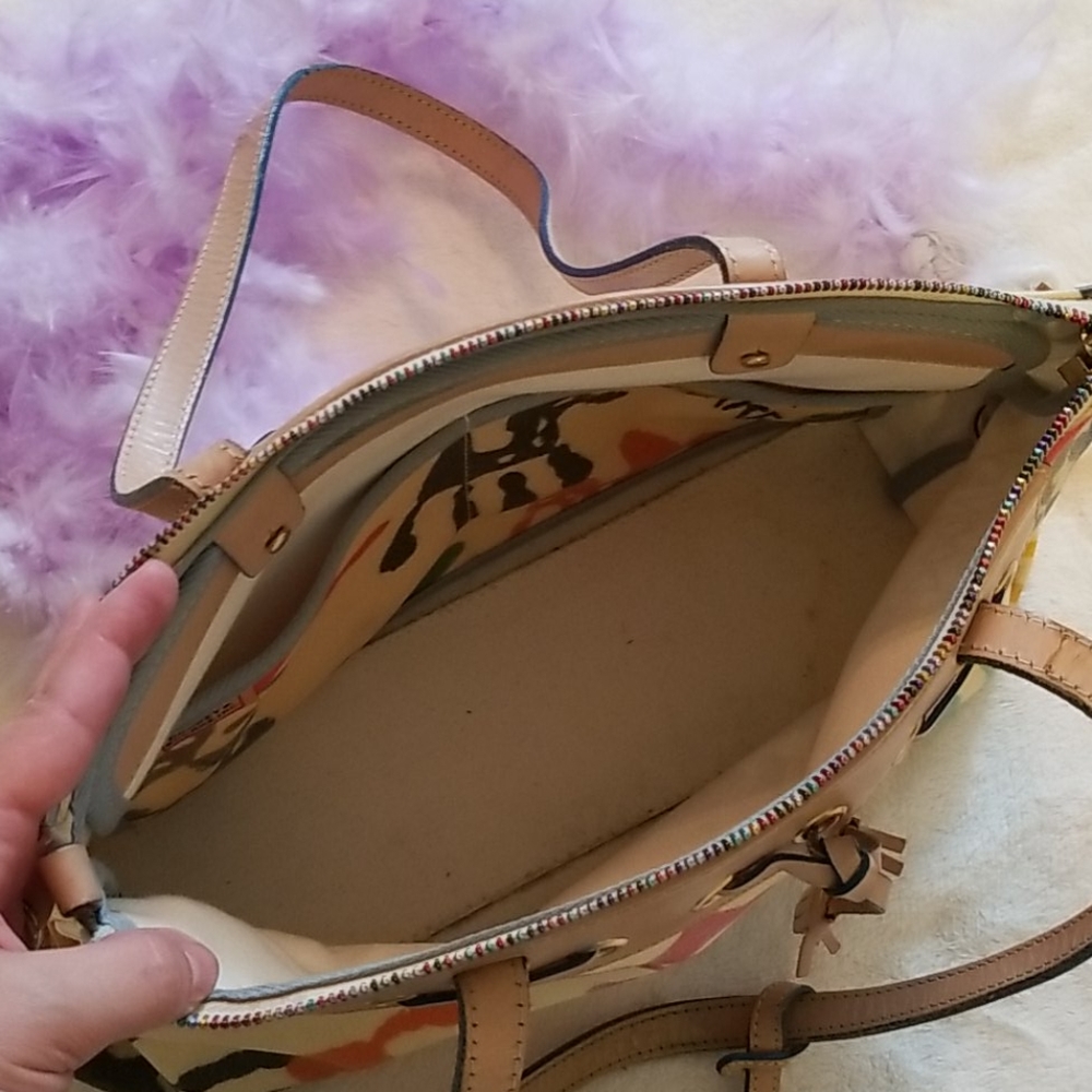 Dooney and Bourke Handprint Multicolored Purse - Picture 7 of 8